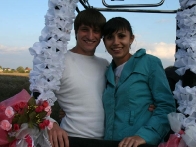 Предложение выйти замуж на воздушном шаре