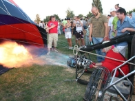 Наполнение шара горячим воздухом