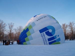 Зимние развлечения. Полет на воздушном шаре.