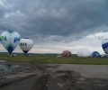Общий старт воздушных шаров во время фестиваля воздухоплавания