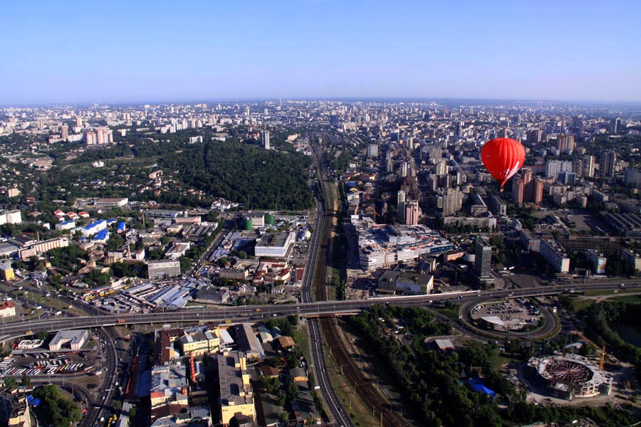 Полет на воздушном шаре над Киевом. Киев с высоты